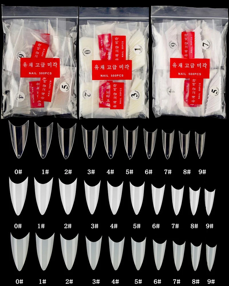 500pcs bag transparent natural french full cover false nails ballet acrylic uv gel extension nail tips clear manicure tool 2021 NATURAL CLEAR /WHITE 3 COLORS STILETTO FALSE NAIL TIPS, 500PCS FRENCH FAKE NAIL TIPS NAIL ART ACRYLICS ARTIFICIAL DIY NAIL TIPS