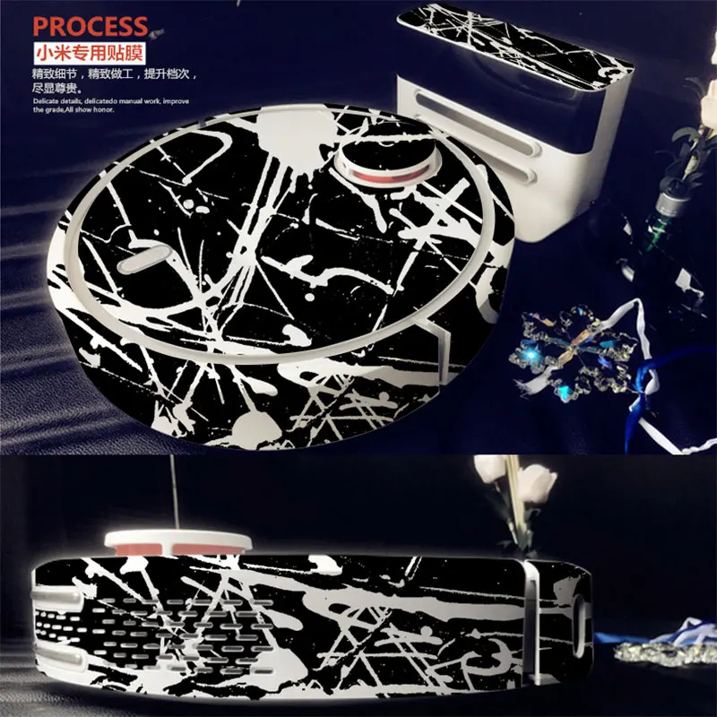 

Black White Skin Decal Vinyl Wrap for Xiaomi Robot Cleaner MI Robotic Sticker Slap Protective Film 17831