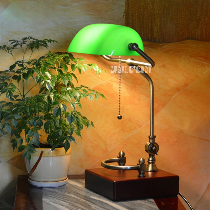 European-style Vintage Table Lighting Fixture Glass Cover Shade Birch Wood Base Antique Table Lamp 4W LED 220v/110v Hot Selling