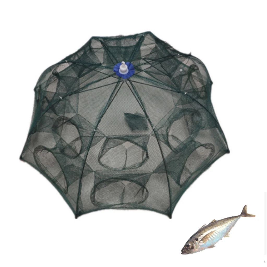 

16 Hole Portable Folded Fishing Net Automatic Fishing Shrimp ,Fishing for Crayfish Crab Baits Cast Mesh Trap