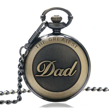 

Vintage The Greatest Dad Pocket Watch Chain Pendant Quartz Pocket Watch Best Gift for Dad Father's Day Present from Duaghter/Son