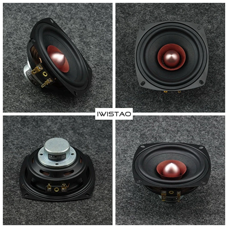IWISTAO HIFI Полнодиапазонный динамик с полностью алюминиевым корпусом 2x25 Вт NdFeB сильный Магнитный блок 8 Ом 78 Гц-19,8 кГц черный/Вт