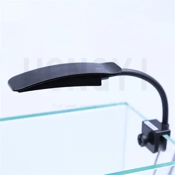 

UP 1 piece fish tank mini clip LED light lamp energy saving aquarium water grass light elliptical/waved black white
