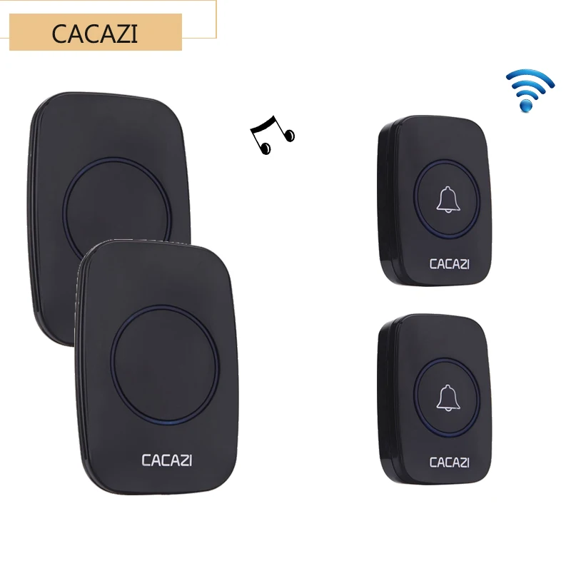 CACAZI AC 100 240V DoorBell Waterproof 300m work range Wireless Door bell 2 transmitters 2