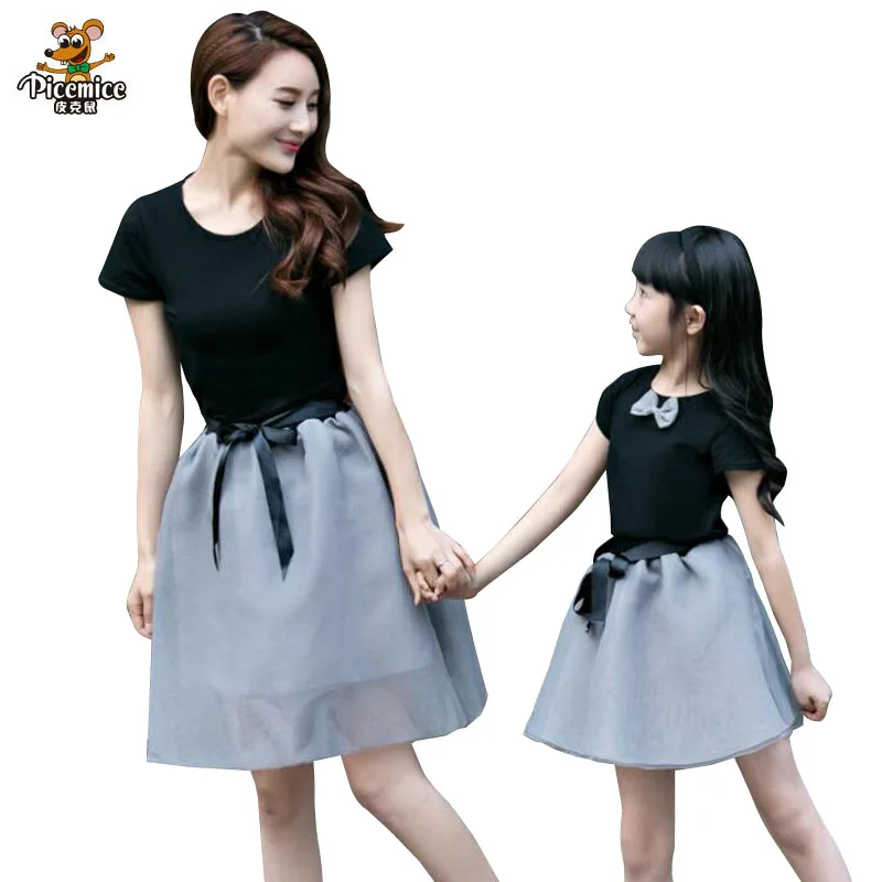 

Mother Daughter Dresses Family Matching Outfits 2019 Summer Mom Daughter Dress Bow Girls Women Dresses Family Clothing