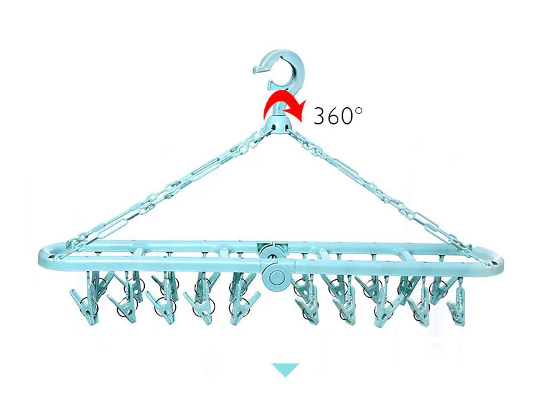 Многофункциональный 20 зажимов вешалка для одежды Нижнее белье прищепка носок сушилка держатель с крюком Бытовые аксессуары