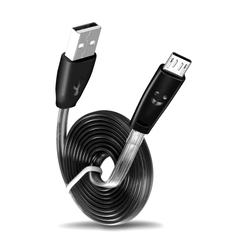 Кабель Micro USB OLAF 1 м со светодиодной подсветкой для быстрой зарядки шнур зарядного