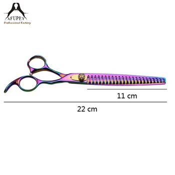 

rainbow color 440C steel 9 inch large dog grooming thinning scissors with case