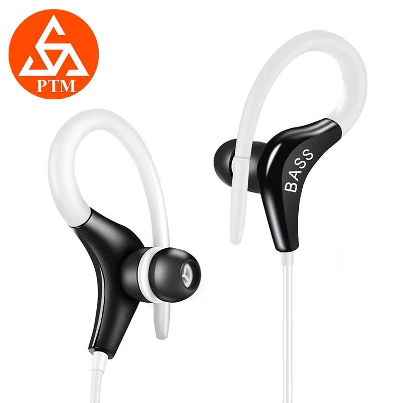 

PTM BS6 Ear Hook Sport Earphones Heavy Bass Earbuds Hifi Headset Running Headphone for Phone MP3 MP4 xiaomi Music High Quality