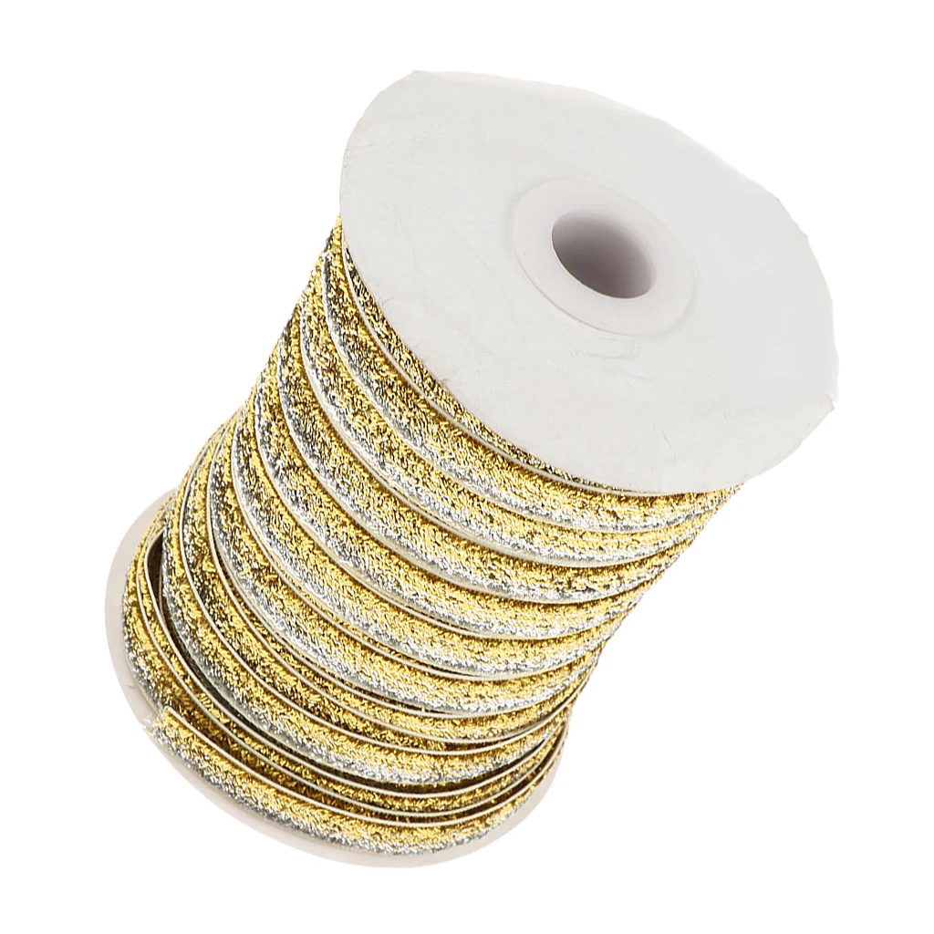 45m/Roll 10mm Metallic Glitter Velvet Ribbon Craft Ribbon Headband Clips Bow Wedding Party Decoration Gift Packaging Materials