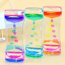 Oil Calming Floating Color Mix Illusion Timer Dual Liquid Motion Office, Home, School Visual Desk Toy Square ASD