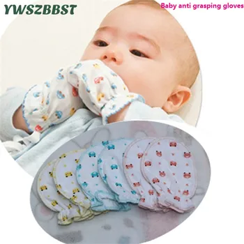 

100% Cotton Baby Infant Anti grasping gloves for Newborn Protection Face Infant Mitten shackle Summer autumn baby gloves