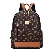 

Women Fashion Monogram Design Backpack with High Capacity Female Double Shoulder Pack for Students