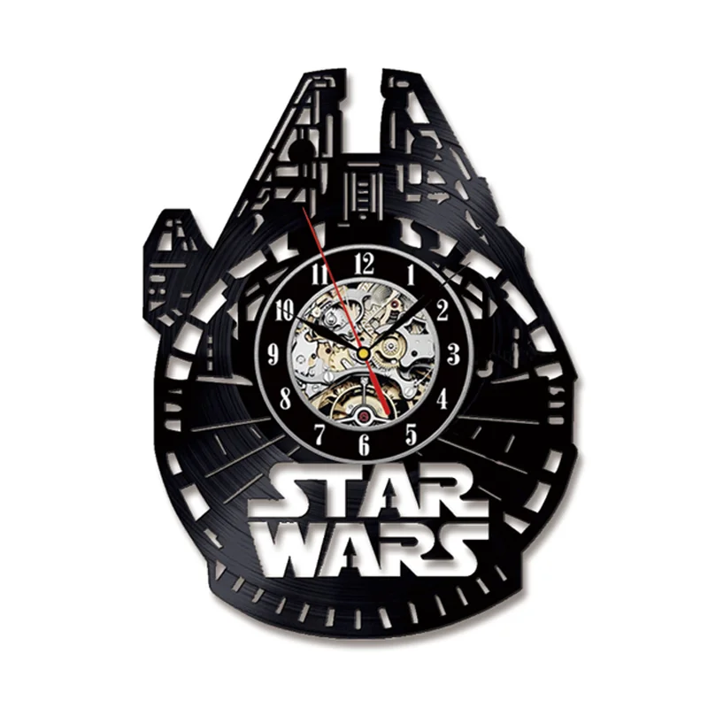 12in 3d wall clock Star Wars LED Wall Clock with 7 Colors Modern Design Movie Vintage Vinyl Record Clocks Wall Watch Home Decor