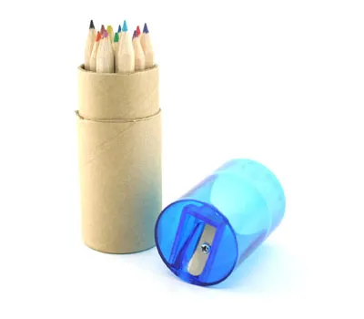 

40 sets Mini Color Pencil Set with 12 colour pencil and 1 Pencil Sharpener birthday party favor gift school Novelty Prize Gift