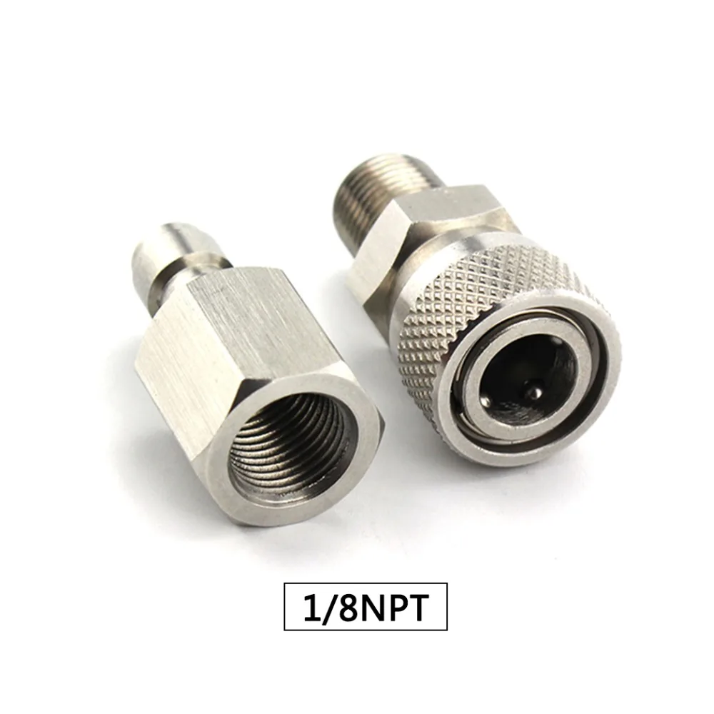 PCP Airforce Paintball 1/8NPT Male Quick Disconnect Stainless Steel Female Plug Connector Coupling Air Fitting Sockets 2pcs/set | Спорт и