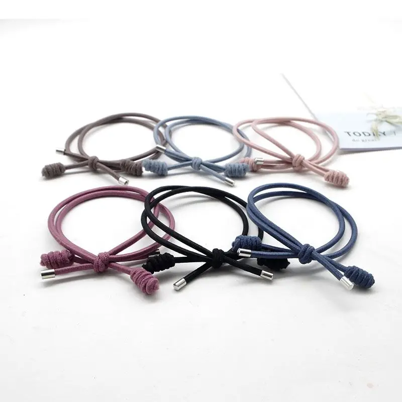 

5PCS/Lot Elegant Hair Accessories Simple Plated Golden Beans Hair Rubber Band for Women Bows Elastic Hair Bands Headband