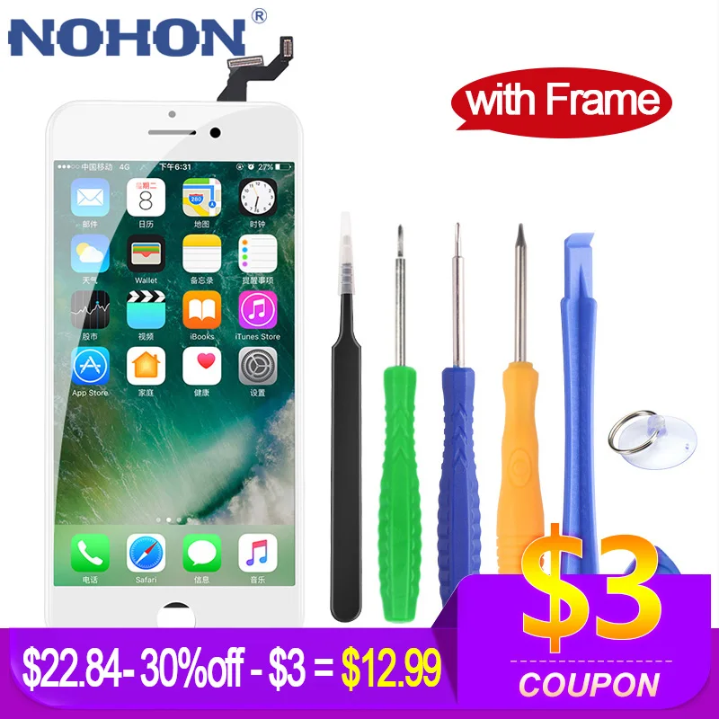 

NOHON For iPhone 6 Plus Screen For iPhone 7 Plus LCD 6S 8 Plus Display Replacment Full Assembly Digitizer 3D Touch AAA++ + Frame