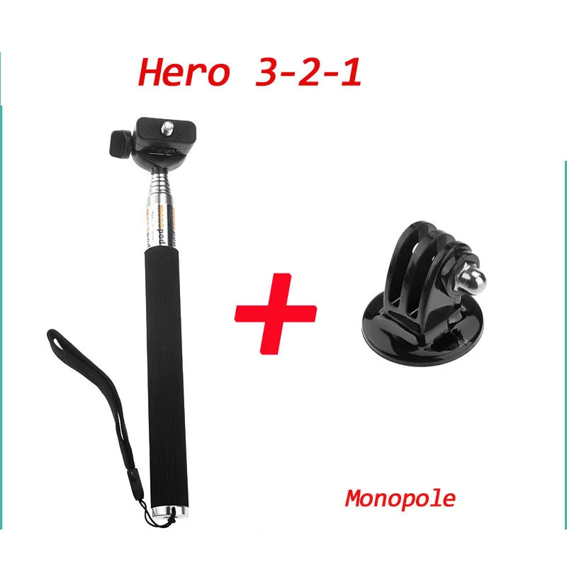 

Lightweight Aluminum Handheld Monopod Extension Arm + Mount For GoPro Hero HD 2 3 3+ Telescopic Go Pro Accessories