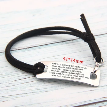 

Engraved May All Beings Be Peaceful Happy Safe Free May All Beings Awaken To Bracelet World Peace Jewelry Charm Tag