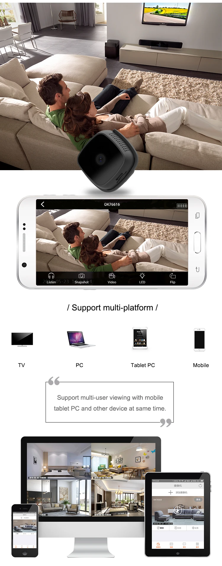 C9 Camsoy Cookycam WiFi Mini Camera Night Vision  (4)