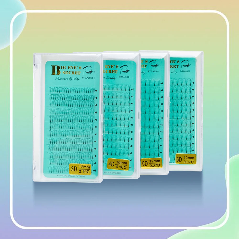 

BES Short Stem Eyelashes Extension Supplies Handmade Russian Volume Lashes 3D-6D Premade Fans Heat Bonded Hot Sale Premade Fans