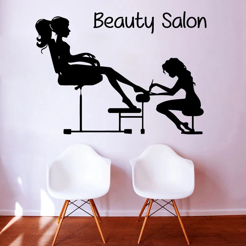 

Creative Nail Beauty Salon DIY Wall Stickers Home Decoration Removable Vinyl Art Waterproof Wallpaper JG1279
