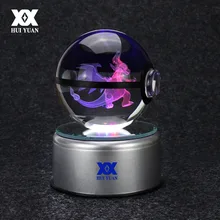 Игрушка Мега чиризард X 3D хрустальный шар Покемон стеклянный шар светодиодный красочный вращающийся база креативный детский подарок на день рождения/Рождество