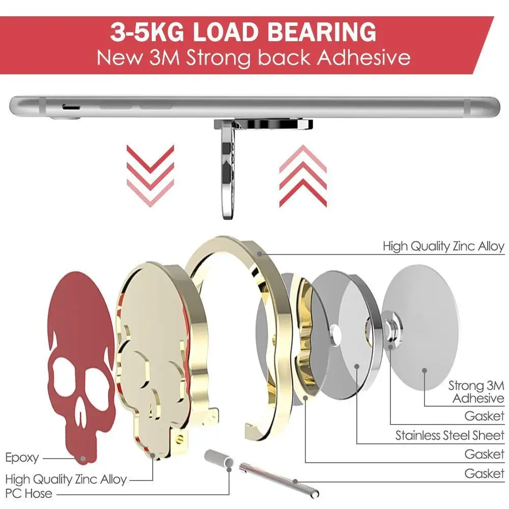 ShangKe подставка для мобильного телефона кольцо держатель 360 регулируемое кольцо ручка подставка для iPhone samsung huawei Xiaomi кронштейн(череп 3 шт
