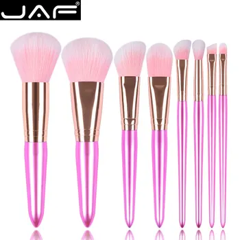 

JAF 8pcs Makeup Brush Set, Rose Red Handle Make Up Brushes Kit J0828-MH