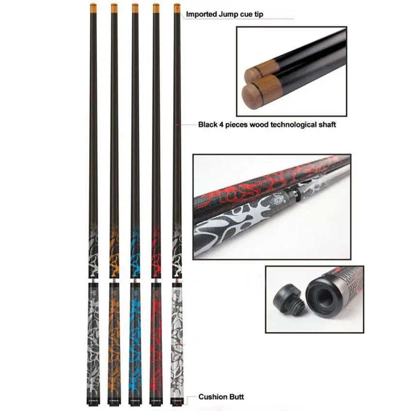 

New Arrival Break Cue Jump Cues Sport Handle 5 Colors Maple Billiard Stick Black Eight Professional Durable Billiard Kit China