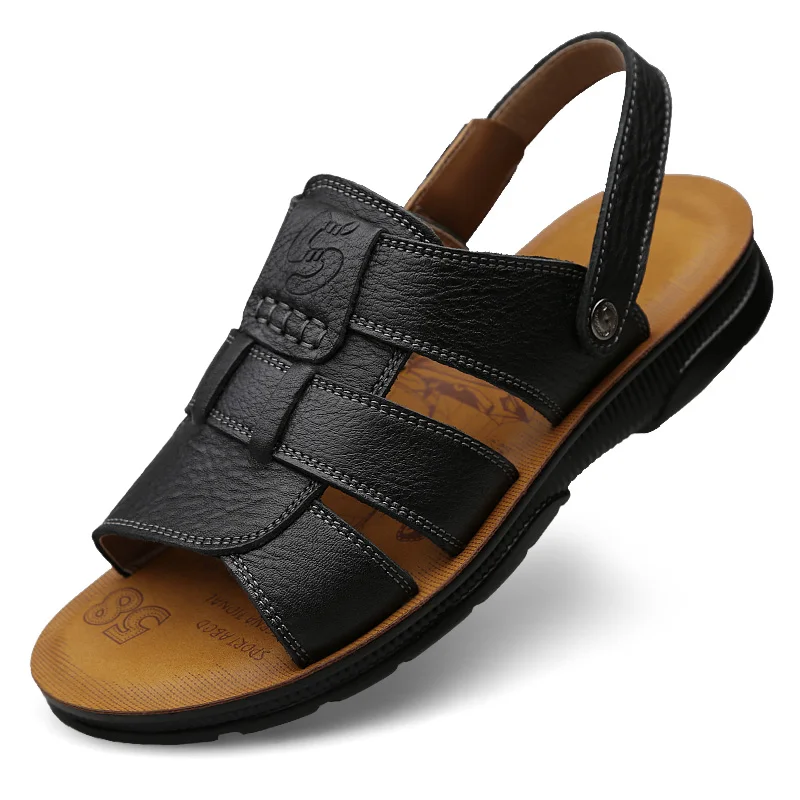 

new arrival men casual genuine leather sandals outdoor seaside shoe beach sandal flats summer shoes chaussure homme sandalias