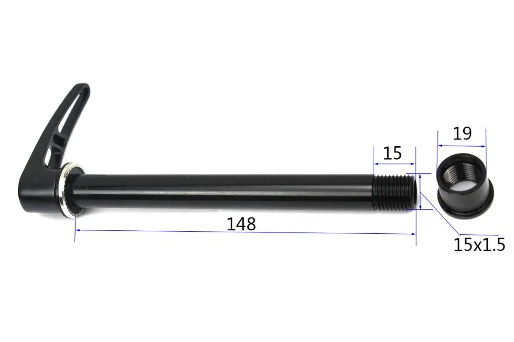 Передняя через ось для MTB Передняя Вилка 15*100 мм поворотное устройство для велосипеда с LockNut QR 15x100 длина 148 мм Шаг резьбы M15x1.5