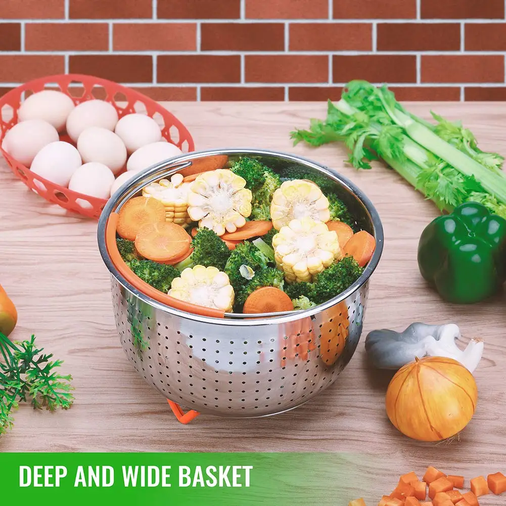 

Kitchen Instant Pot Steamer Basket Egg Steamer Rack Non-stick Springform Pan Dish-Clip Pressure Cooker Accessories
