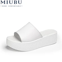 MIUBU Sandals Women wedge Shoes High Heel Slippers Summer Shoes Woman Slip on Platform Slides soft comfortable Flip Flops women slippers block high heels belt buckle slippers summer slides platform sandals women shoes slip on flip flops dropshipping