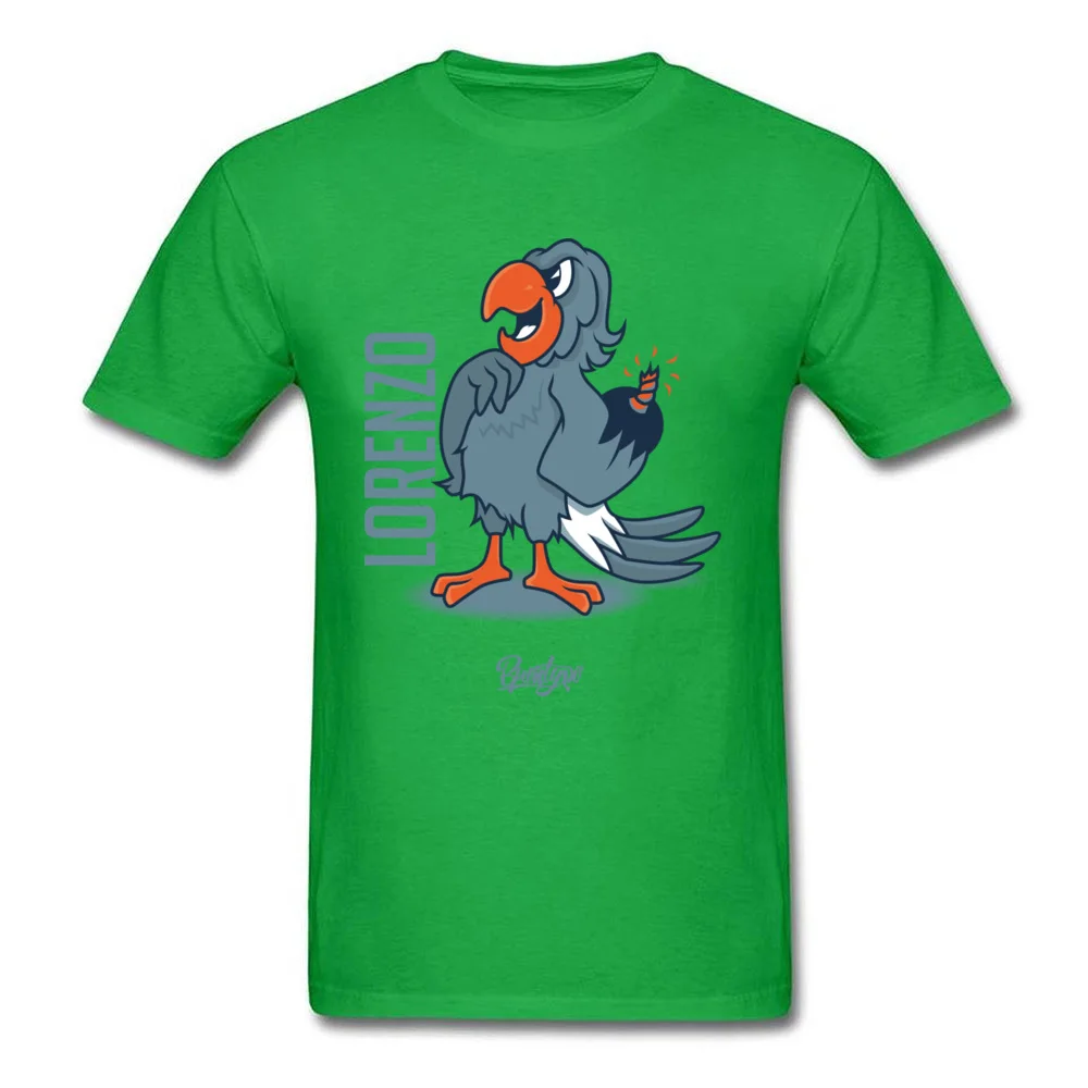 Lorenzo 100% Cotton Tops Shirts for Men Printed Tshirt Casual 2018 Fashion Round Collar Sweatshirts Short Sleeve Lorenzo green