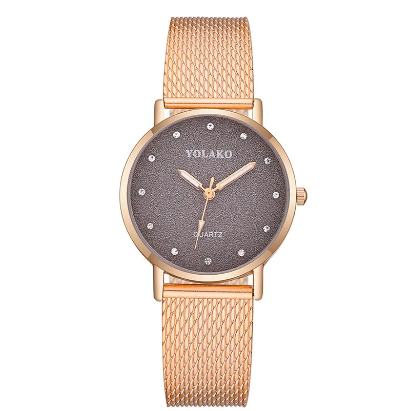 Fashion Women's Watches Simple casual watches Steel Mesh Band Alloy Analog Quartz Round Wrist Watch clock Reloj mujer Y27 (8)