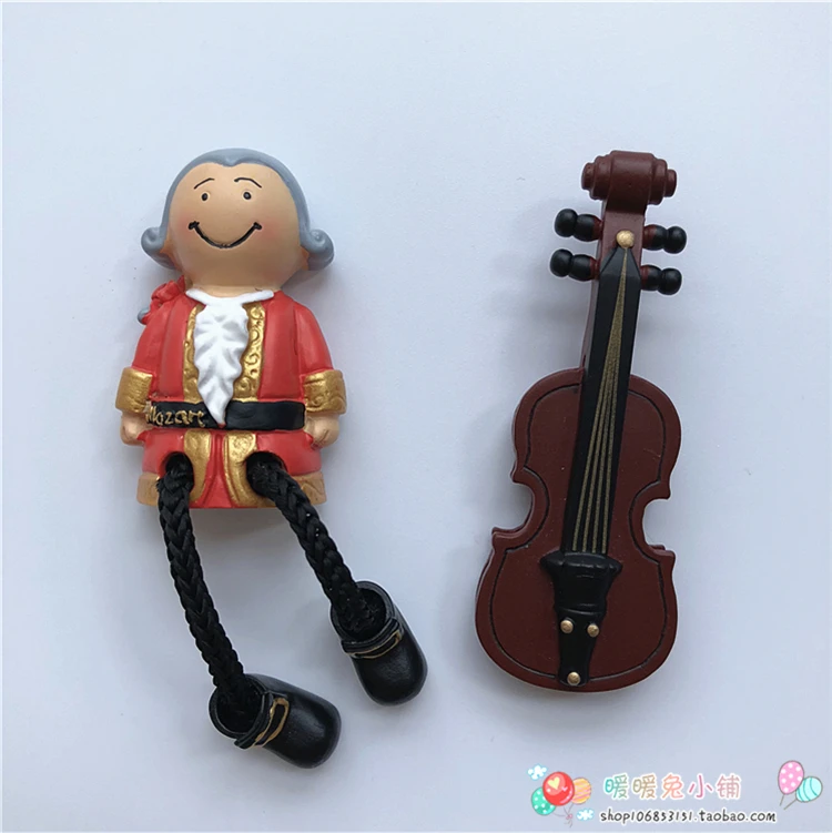 Австрия Венская Моцарт скрипка смоляный магнит на холодильник