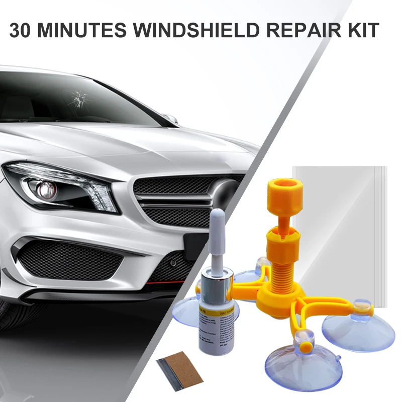 

Cracked Glass Repair Kit Windshield Kits DIY Car Window Tools Glass Fissure Cure Windscreen Crack Restore Window Screen