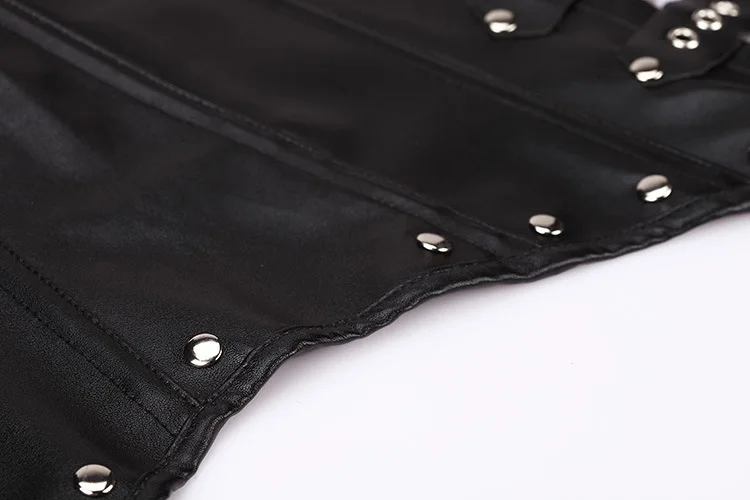 Halter Leather Corset Underbust Bustier
