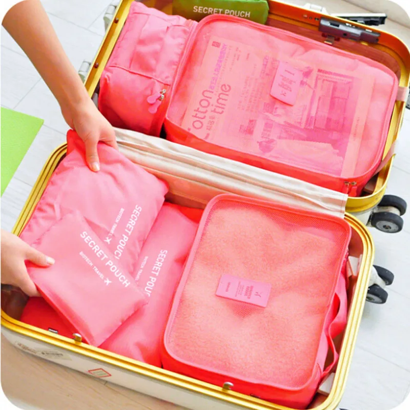 6Pcs/set Travel Storage Boxes Waterproof Storage Bag Organizer for Underwear Clothing Storage container Women Bags Luggage Bag