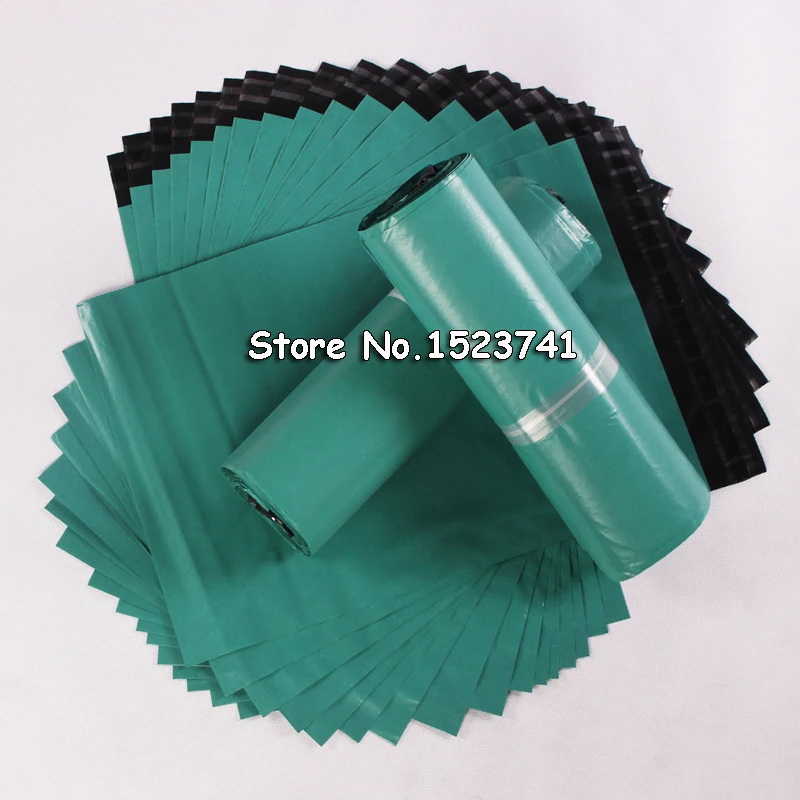 100 шт./лот зеленый конверты Poly mailer почтой Пластик почтовые конверты Высокое качество 17*30 см
