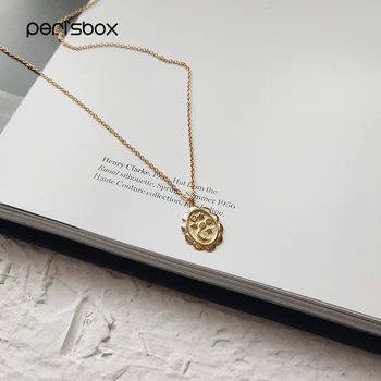 

Peri'sBox Gold Color Tiny Moon Star Pendant Choker Necklaces 925 Sterling Sliver Oval Coin Chokers Necklaces Boho Layered Choker