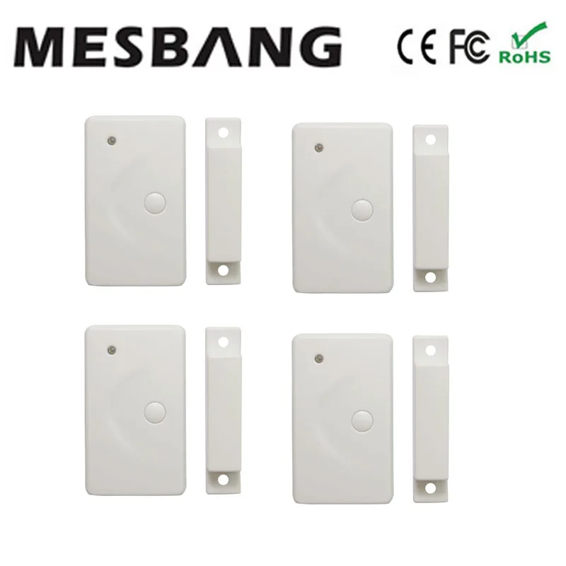 

hot 4 piece/ lot wireless door window sensor wireless door detector 433MHZ for GSM alarm system free shipping