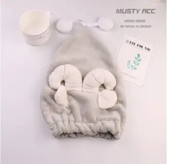 

super absorbent baby girl cute quick-drying towel children dry hair cap towel