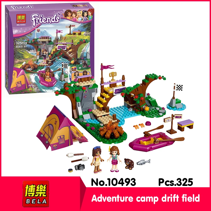 

Bela 10493 325pcs Friends Series Adventure Camp Drift field Model Building Blocks Set Bricks   LEPIN 41121