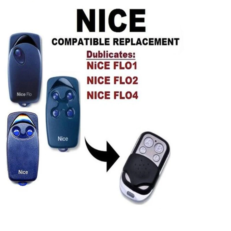 

Ipcs For NICE FLO1 FLO2 FLO 4 4channel 433.92MHZ Garage Door Remote Control
