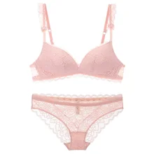 Комплект женского нижнего белья ABC 32-38 без косточек, кружевное нижнее белье бюстгальтер, набор интимных женских бюстгальтеров с эффектом пуш-ап, дамское нижнее белье, Комплект трусов