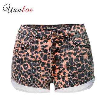

Summer Sexy Leopard Print Short Pants for Women with High Waist Trousers Female Denim Shorts Feminino Jeans Hot Short Jeans 2019