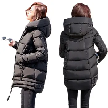

Winter Jacket Women Parka Casual Long Sleeve Down Cotton Plus Size Jacket Coat Outerwear Thick Hooded Slim Tops Jacket Coat Q589